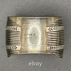 VINTAGE CARSON BLACKGOAT, NAVAJO STERLING SILVER CUFF BRACELET, C. 1970's, 71g