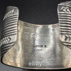 VINTAGE CARSON BLACKGOAT, NAVAJO STERLING SILVER CUFF BRACELET, C. 1970's, 71g