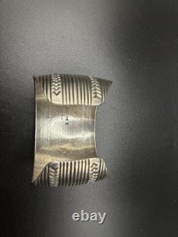VINTAGE CARSON BLACKGOAT, NAVAJO STERLING SILVER CUFF BRACELET, C. 1970's, 71g VINTAGE CARSON BLACKGOAT, NAVAJO STERLING SILVER CUFF BRACELET, C. 1970's, 71g