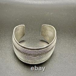 VINTAGE CARSON BLACKGOAT, NAVAJO STERLING SILVER CUFF BRACELET, C. 1970's, 71g