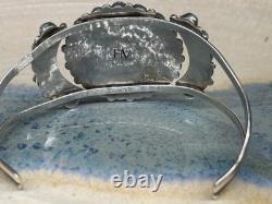 VINTAGE HOMER VACIT ZUNI CLUSTER STERLINGSILVER TURQUOISE CUFFBRACELET 7-7.5 28g