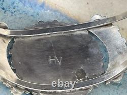 VINTAGE HOMER VACIT ZUNI CLUSTER STERLINGSILVER TURQUOISE CUFFBRACELET 7-7.5 28g