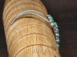 VINTAGE HOMER VACIT ZUNI CLUSTER STERLINGSILVER TURQUOISE CUFFBRACELET 7-7.5 28g