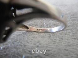 VINTAGE NAVAJO MARY DAYEA TURQUOISE STERLING SILVER RING + CUFF EARRINGS Sz 6.25