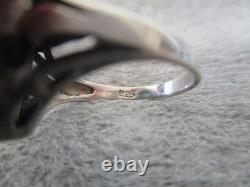 VINTAGE NAVAJO MARY DAYEA TURQUOISE STERLING SILVER RING + CUFF EARRINGS Sz 6.25