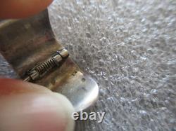 VINTAGE NAVAJO MARY DAYEA TURQUOISE STERLING SILVER RING + CUFF EARRINGS Sz 6.25