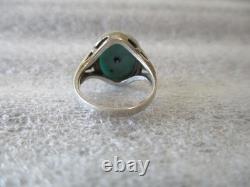 VINTAGE NAVAJO MARY DAYEA TURQUOISE STERLING SILVER RING + CUFF EARRINGS Sz 6.25