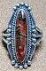 VINTAGE NAVAJO NATIVE AMERICAN STERLING SILVER & PETRIFIED WOOD AGATE RING sz8