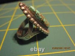 VINTAGE NAVAJO STERLING SILVER FRED HARVEY raised TURQUOISE ARROW RING sz 6.5