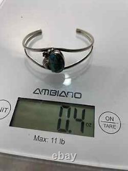 VINTAGE NAVAJO TURQUOISE CORAL CUFF BRACELET Signed BM. 4 Grams