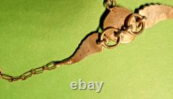 VINTAGE NAVAJO Turquoise FEATHER Sterling 925 NECKLACE Paper Clip Chain SIGNED