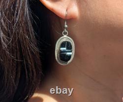 VINTAGE Native American Dangle Earrings 90's Era Dead Pawn Multi Stone Jewelry