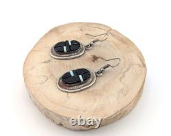 VINTAGE Native American Dangle Earrings 90's Era Dead Pawn Multi Stone Jewelry