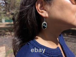 VINTAGE Native American Dangle Earrings 90's Era Dead Pawn Multi Stone Jewelry