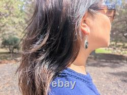 VINTAGE Native American Dangle Earrings 90's Era Dead Pawn Multi Stone Jewelry