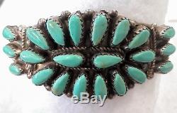 VINTAGE Native American Turquoise & Sterling Bracelet Navajo Signed P. Jones