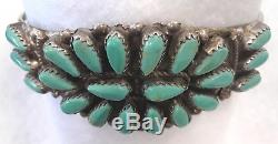 VINTAGE Native American Turquoise & Sterling Bracelet Navajo Signed P. Jones