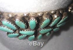 VINTAGE Native American Turquoise & Sterling Bracelet Navajo Signed P. Jones