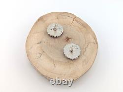 VINTAGE Navajo Coral Cluster Stud Earrings Dead Pawn 80s Native American Jewelry