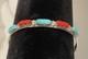 VINTAGE Navajo Sterling Silver Turquoise & Coral Cuff Bracelet Signed NASTACIO