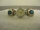 VINTAGE R. WYLIE NAVAJO STERLING & TURQUOISE WOMENS CUFF BAND WithWATCH NEW BATT