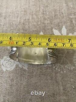 VINTAGE STERLING SILVER NAVAJO TURQUOISE ROW CUFF BRACELET By JAMES SHAY