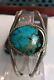 VINTAGE STERLING SOUTHWESTERN MORENCI TURQUOISE CUFF 21.1 Grams