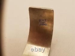 VINTAGE Signed Roderick Tenorio (RMT) NAVAJO Sterling Silver Cuff 50 GRAMS