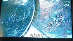 VINTAGE TURQUOISE NAVAJO STERLING SILVER FEATHER NECKLACE & EARRINGS 24.3 Grams