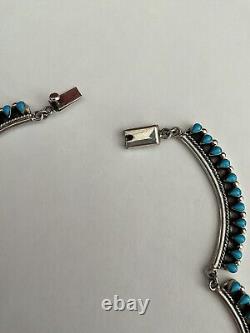 VINTAGE turquoise jewelry Native American STERLING COLLAR NECKLACE SIGNED