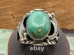 VIntage Pete Morgan Sterling Silver Navajo Turquoise Ring Sz 11.25-1106.25