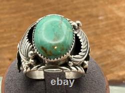 VIntage Pete Morgan Sterling Silver Navajo Turquoise Ring Sz 11.25-1106.25