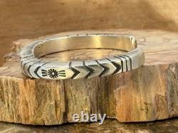 VIntage Wilson Jim Navajo Sterling SIlver Etched Cuff Bracelet-2329.25
