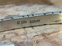VIntage Wilson Jim Navajo Sterling SIlver Etched Cuff Bracelet-2329.25
