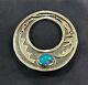 VTG 1940's NAVAJO Native American SIGNED Silver & Turquoise Pin Brooch Jewelry