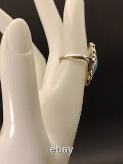 VTG 1 navajo silver blue turquoise ring size 7 unmarked