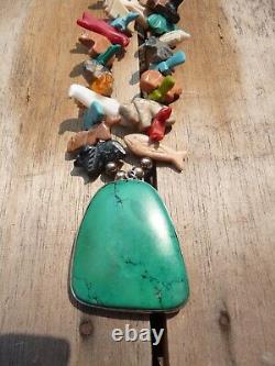 VTG, AUTHENTIC PENDANT, With48, CARVED ZUNI FETISH NECKLACE SINGLE STRAND, XLNT