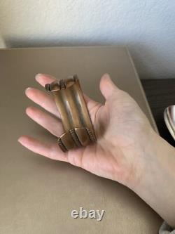 VTG Bracelet Cuff Native American Southwestern Jewelry Etched Copper 58g