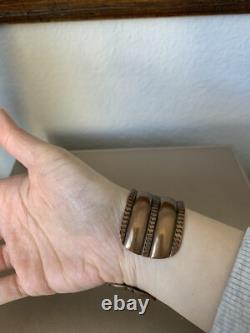 VTG Bracelet Cuff Native American Southwestern Jewelry Etched Copper 58g