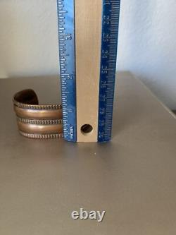 VTG Bracelet Cuff Native American Southwestern Jewelry Etched Copper 58g