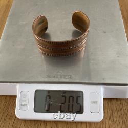 VTG Bracelet Cuff Native American Southwestern Jewelry Etched Copper 58g