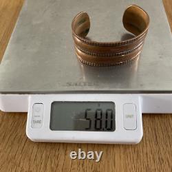 VTG Bracelet Cuff Native American Southwestern Jewelry Etched Copper 58g