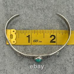 VTG FRED HARVEY ERA Navajo Turquoise Whirling Logs REPOUSSE Silver Bracelet Sz7