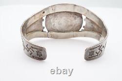 VTG Fred Harvey Era Navajo Sterling Turquoise Thunderbird Whirling Cuff Bracelet