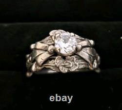 VTG Les Baker Native American Ring Silver 925 Size 7 3/4 Classis Squash Blossom