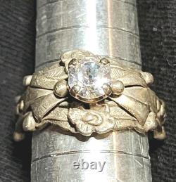 VTG Les Baker Native American Ring Silver 925 Size 7 3/4 Classis Squash Blossom