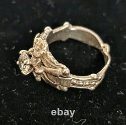 VTG Les Baker Native American Ring Silver 925 Size 7 3/4 Classis Squash Blossom