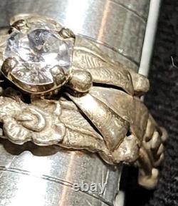 VTG Les Baker Native American Ring Silver 925 Size 7 3/4 Classis Squash Blossom