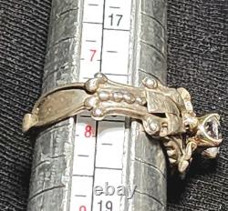 VTG Les Baker Native American Ring Silver 925 Size 7 3/4 Classis Squash Blossom