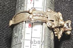 VTG Les Baker Native American Ring Silver 925 Size 7 3/4 Classis Squash Blossom